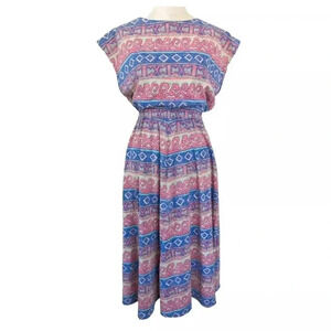HANDMADE Ikat Midi Dress Size L/XL